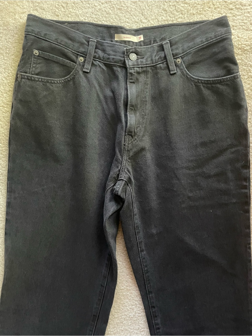 Levi's Women's Black β94 Baggy Straightβ Leg Jeans - Womenβs Size 31